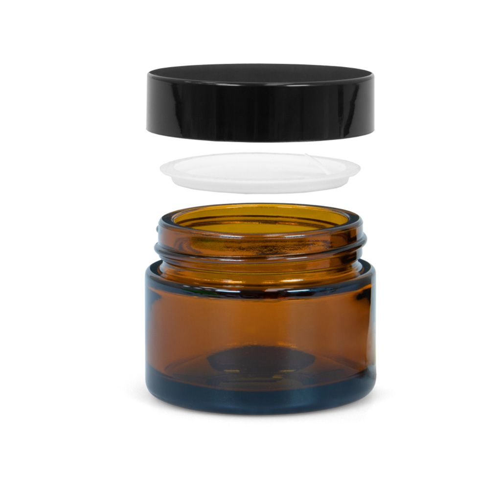Glastiegel aus braunem Glas 50 ml