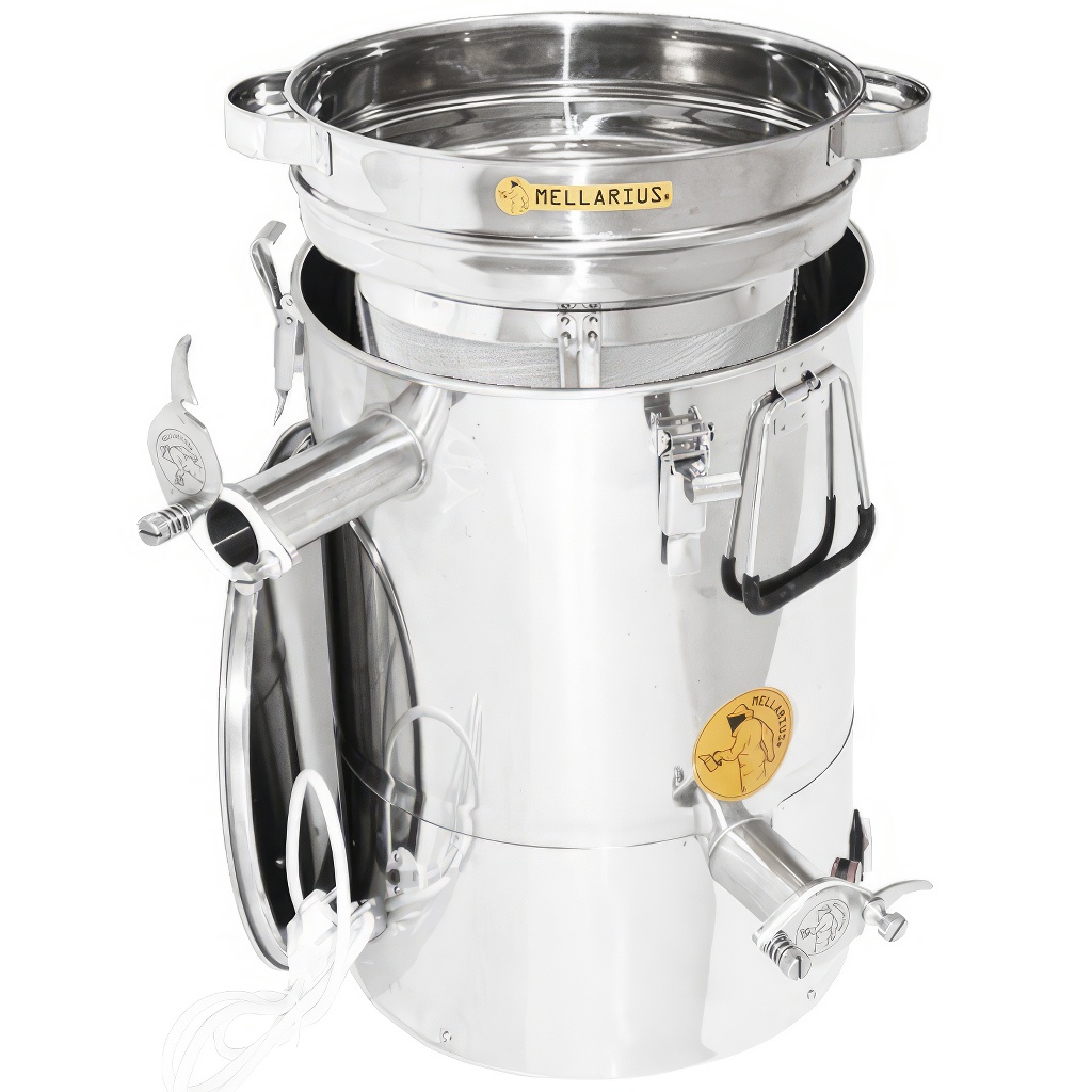 Mellarius MaxiLine 25 kg Abfüllbehälterr mit integriertem Heizelement - 2 Quetschhähne