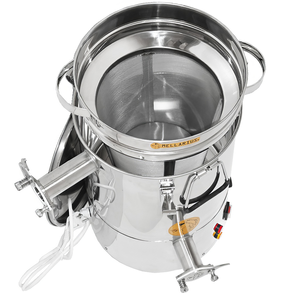 Mellarius MaxiLine 25 kg Abfüllbehälterr mit integriertem Heizelement - 2 Quetschhähne
