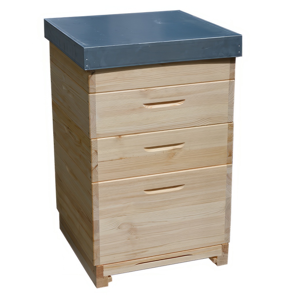 Dadant US-Holzbienenstock für 12 Rahmen - 1x 285 + 3x 141