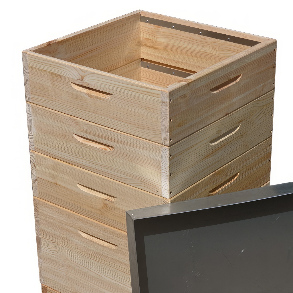 Dadant US-Holzbienenstock für 12 Rahmen - 1x 285 + 2x 141