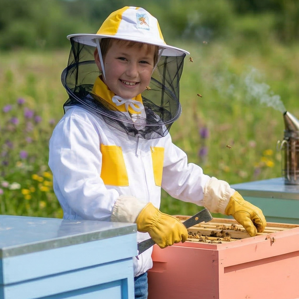 Imkerjacke mit Imkerhut und Reißverschluss für Kinder - 104-164