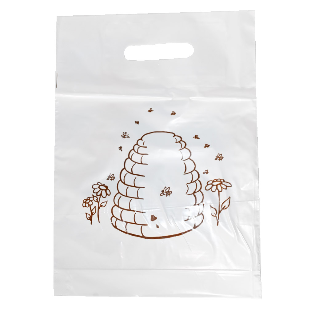 Plastiktüten mit Bienenstockmotiv 25×35 cm - 50 Stück