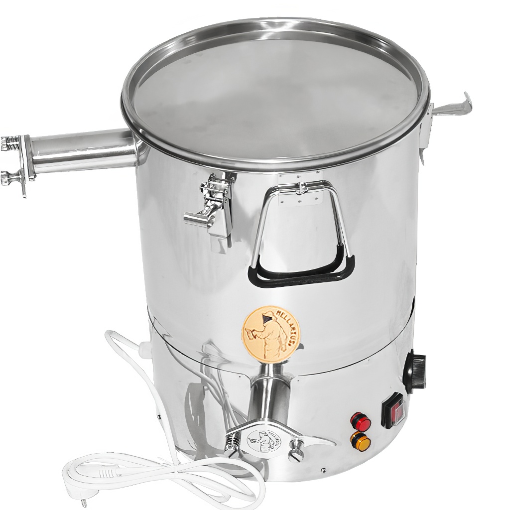 Mellarius MaxiLine 25 kg Abfüllbehälterr mit integriertem Heizelement - 2 Quetschhähne