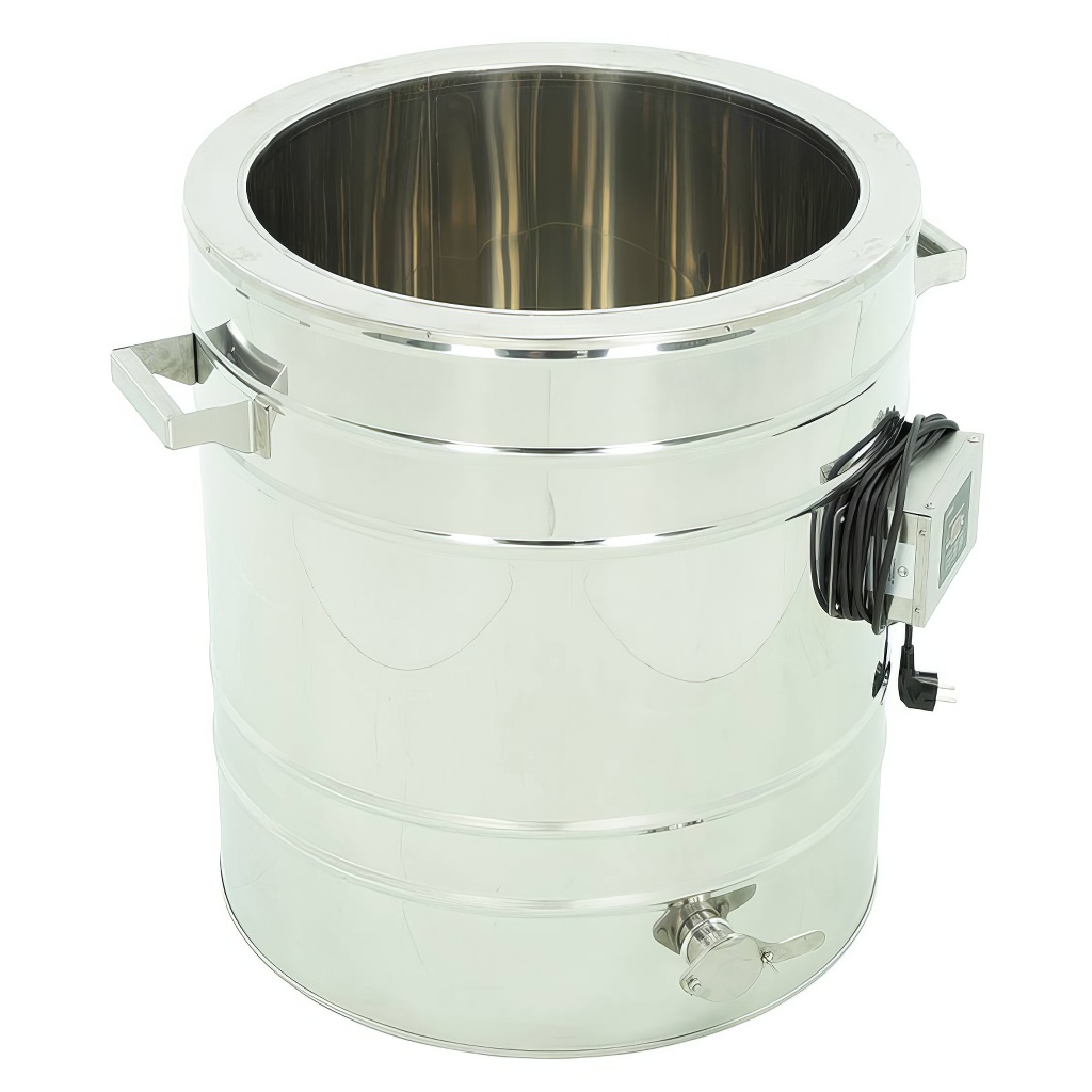 Honigauftaubehälter, rostfrei 100l mit Edelstahlquetschhahn 6/4'