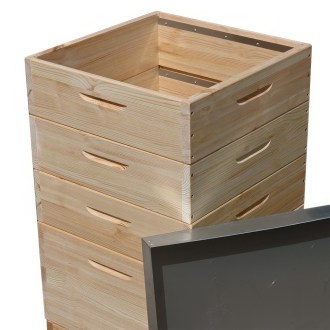 Dadant US-Holzbienenstock für 12 Rahmen - 1x 285 + 2x 141