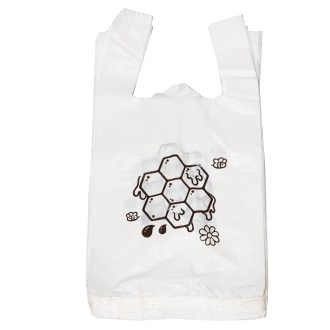Plastiktaschen mit Griffen - Wabenmotiv - 22 x 38 cm - 200 Stück