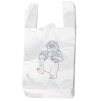 Plastiktaschen mit Griffen - Bärchenmotiv - 22 x 38 cm - 200 Stück