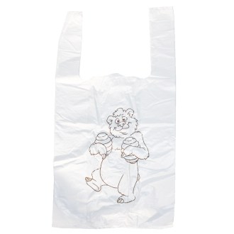 Plastiktaschen mit Griffen - Bärchenmotiv - 22 x 38 cm - 200 Stück