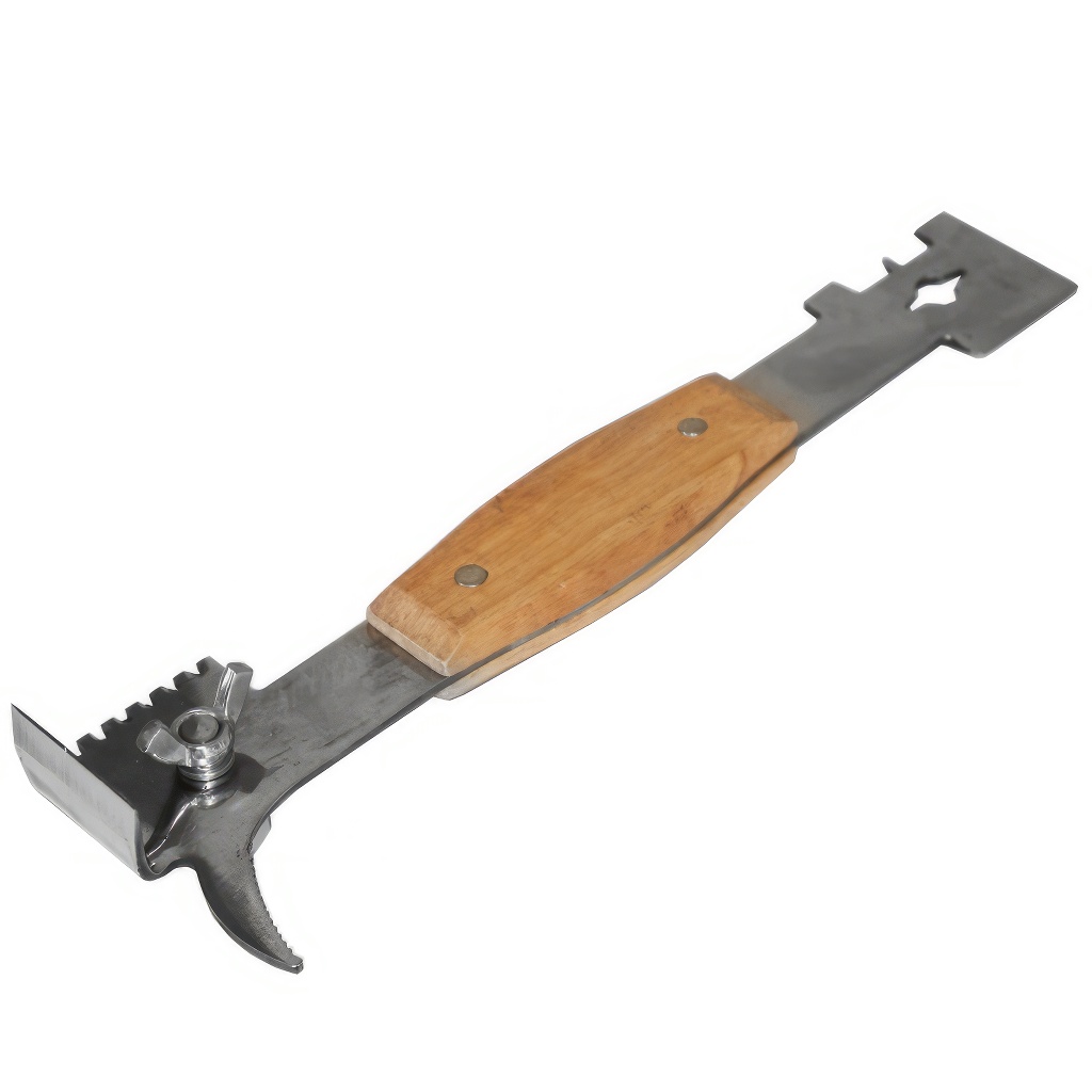 Imker Stockmeisel Mellarius 5in1 Gross Edelstahl mit Holzgriff 28cm